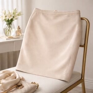 Stile Benetton 12 Tan Pencil‎ Skirt Professional Office Workwear Neutral NWT
